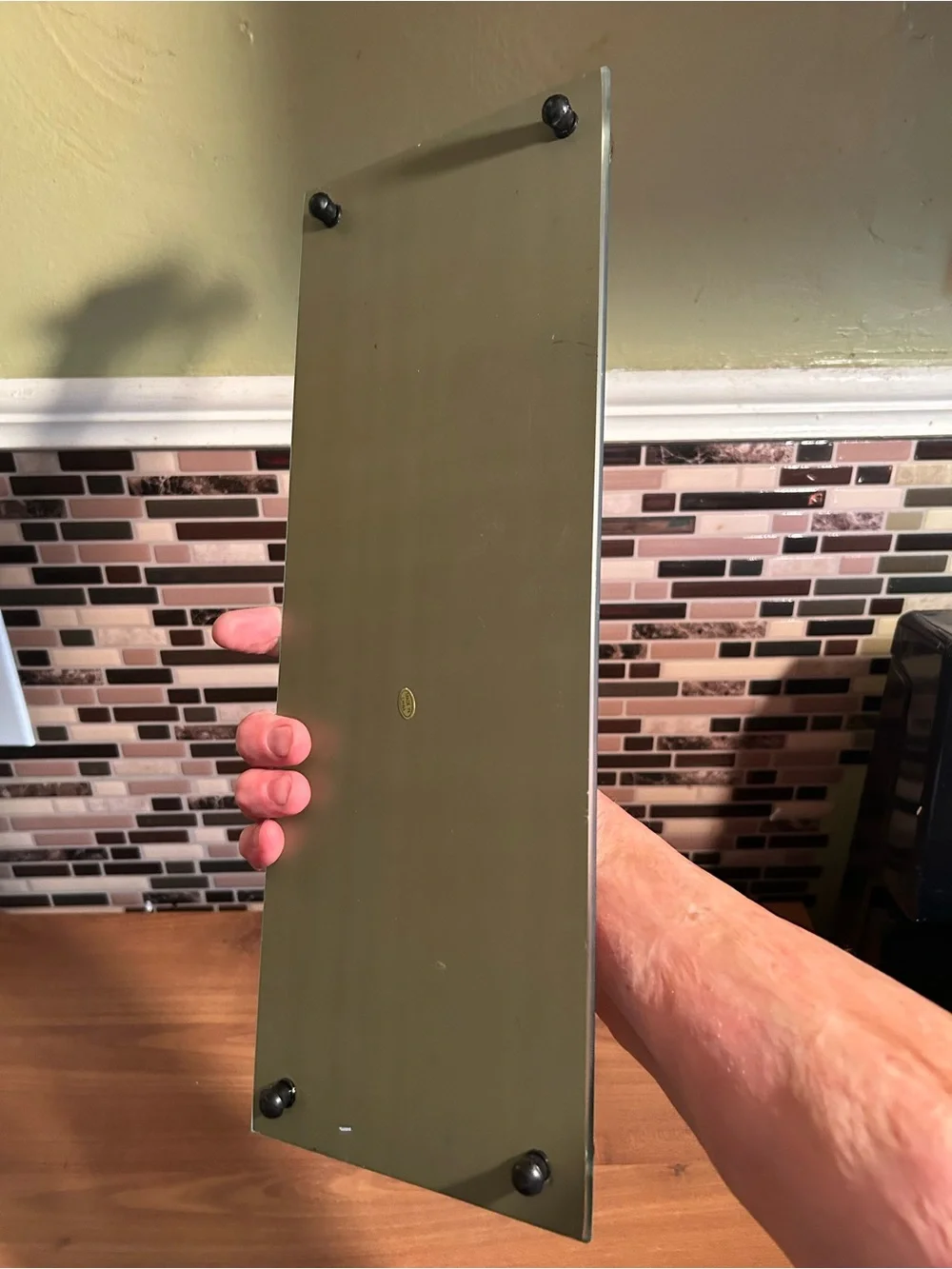 Vintage Glass and Mirror Bathroom Vanity Tray with Gold Accents - Clear